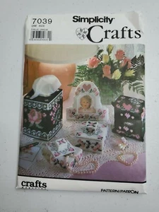 Simplicity Crafts 7039 Plastic Canvas Pattern Tissue Box Trinket Jewelry 1990 - Picture 1 of 4