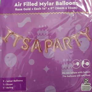 14" Red Foil Balloons Its a Party Banner Adults & Kids Decoration Events Party - Picture 1 of 7