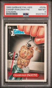 PSA 8 NM Topps Garbage Pail Kids 529b Champ-Pain Dwayne PURPLE LINE ERROR Card - Picture 1 of 3