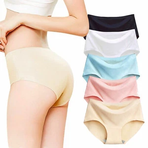 Women Soft Ice Silk Seamless Panties Sexy Briefs Breathable Underwear Knickers - Picture 1 of 20