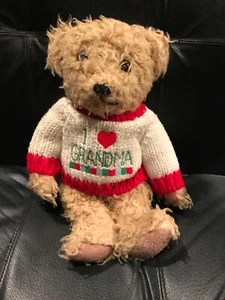 PLUSH "I LOVE GRANDMA" STUFFED DOG With SWEATER - Picture 1 of 2