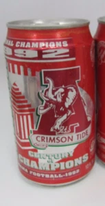 Coca Cola 1992 Alabama Crimson Tide Championship può svuotare non aperto buono - Foto 1 di 4