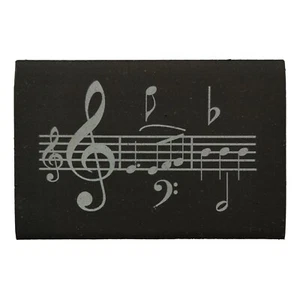 Music Stave rectangular eraser rubber white on black gift - Picture 1 of 1