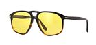 Tom Ford Pierre-02 Ft 1000 Shiny Black And Havana/Yellow (05E) Sunglasses