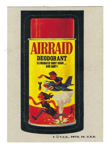1974 Topps Wacky Packages 6th Series 6 AIRRAID DEODORANT nm