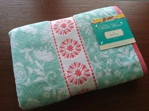 The Pioneer Woman Mazie Cotton Bath Towels Mint Coral White Color New with Tags! - Picture 1 of 4
