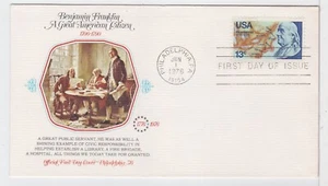 TurtlesTradingPost- Benjamin Franklin - 1976  #1690  FDC - Fleetwood Cachet - Picture 1 of 2