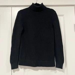 J Crew Damen Schwarz Rollkragen Wollmischung Schwarz Grobstrick Gr. S - Bild 1 von 9