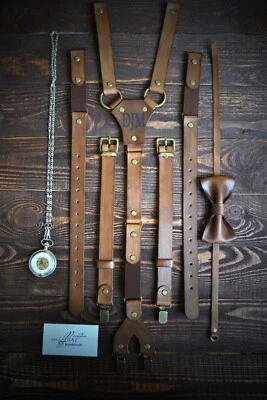 Tirantes de hombre, tirantes de cuero, tirantes personalizados, tirantes hechos a mano Foto 1 de 4