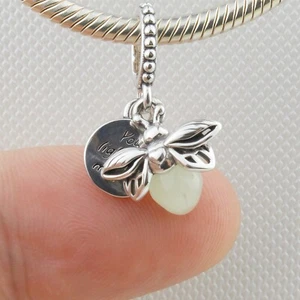 New PANDORA 925 Ale Glow in the Dark Firefly Charm Dangle #799352C01 - Picture 1 of 3