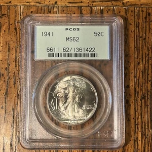 1941 Denver - Silver Walking Liberty Half Dollar - PCGS MS 62 - Picture 1 of 4
