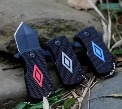 Mini Spear Point Folding Knife Pocket Hunting Survival Tactical Aluminum Handle - Image 1 of 4