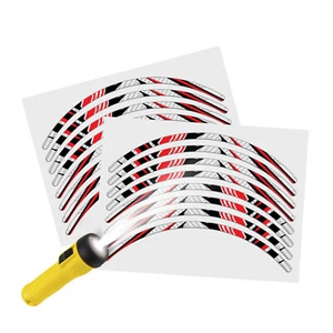 SH01 Red 17 INCH REFLECTIVE RIM STICKER For Kawasaki Ninja 650 19 20 21 22 - Picture 1 of 5