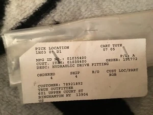 Ariens Gravely 10354 HYDRAULIC DRIVE GREASE FITTING genuine oem 01035400  - Picture 1 of 2