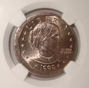 1999-P Susan B. Anthony Dollar Broadstruck on Blank Mint Error NGC MS65 - Picture 1 of 4