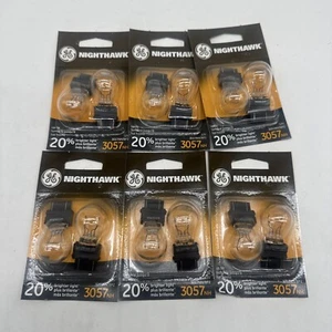 6 Pack  Brake Light Bulb-Base GE Nighthawk Lighting 3057NH/BP2 - Picture 1 of 2
