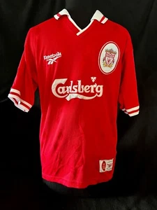 Maglia Liverpool originale 1996-1998 RED HOME Reebok Carlsberg Medium 34"-36" - Foto 1 di 7