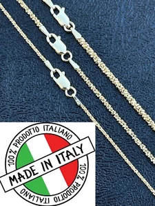 Mens Womens 14k Gold Plated Solid 925 Sterling Silver Hip Hop Sparkle Rope Chain - Picture 1 of 12