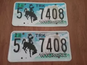 Targa Wyoming Torre del Diavolo Bucking Bronco 5 7408 (2) targhe - Foto 1 di 5