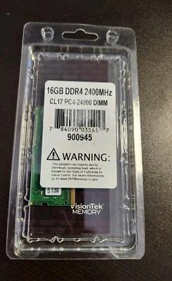 Visiontek 16GB DDR4 2400MHz CL17 PC 4-24000 DIMM. New In Plastic. - Image 1 of 2