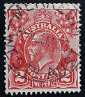 1935 Australia 2d Red KGV Stamp Used MERREDIN WESTN AUST Postmark
