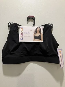 No Boundaries Junior's Wire Free Micro Scoop Bralette Small Black Bra New - Picture 1 of 5