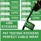 x200 Passed Cable Wrap stickers Pat Test labels (Portable Appliance Stickers)