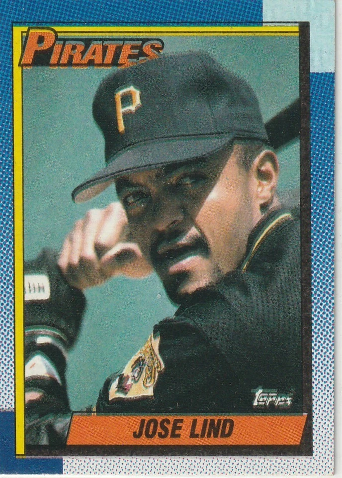 *RARO Topps LOGO ERROR FANTASMA* Jose Lind Pittsburgh Pirates 1990 Topps #168 Foto 1 de 4