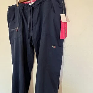 Koi Lite Scrub Pants Woman’s Peace Drawstring Navy XL Performance Stretch Scrubs - Picture 1 of 15