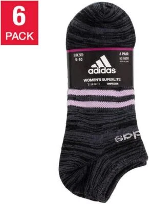 Adidas Women's Superlite No Show Liner Sock 6-Pack Multicolour - Image 1 of 3