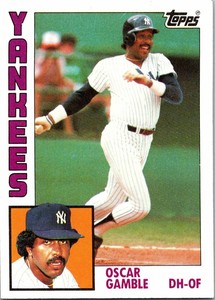 1984 Topps Baseball Card Oscar Gamble DH- Outfield New York Yankees sk0801