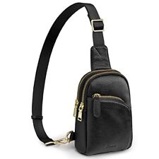 S-ZONE Sling Bag for Women Genuine Leather Fanny Packs RFID Blocking Crossbod...