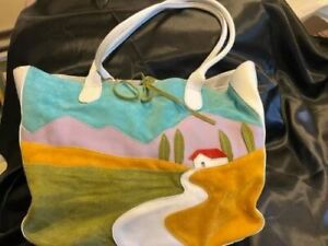 Italian Leather/Suede Tote--Tuscan Countryside Design-by Claudia Firenze--NWOT