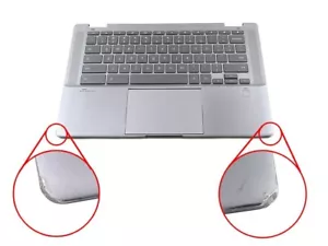 CONJUNTO DE REPOSAMANOS HP CHROMEBOOK 14-CC EE. UU. TECLADO M47324-001 *DIENTES EN LAS ESQUINAS* - Imagen 1 de 2