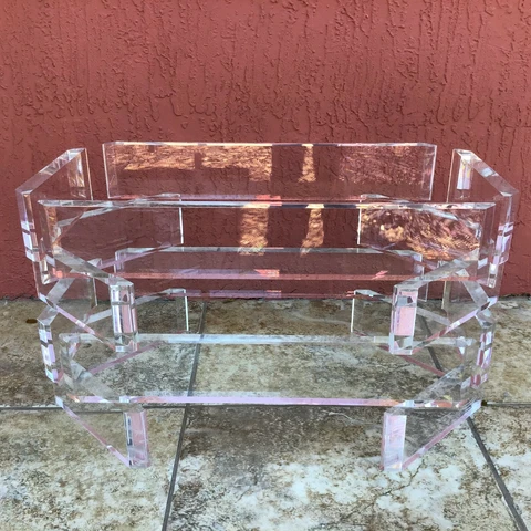 VINTAGE STACKED LUCITE COFFEE TABLE BASE Cover