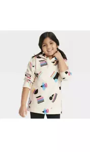 #takepride Kids Med Multi Flag Cream Hoodie Long Sleeve Pullover Small - Picture 1 of 4