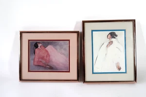 Vintage 2er Set R.C. GORMAN gerahmte Wandbilder Indianerin - Bild 1 von 7
