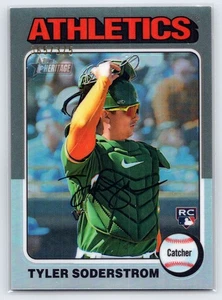 2024 Topps Heritage Tyler Soderstrom Silver Refractor /375 Chrome #471 Athletics - Picture 1 of 2
