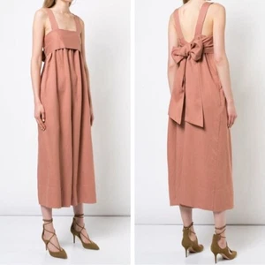 Mono Ulla Johnson Iggy de arcilla para mujer talla 0 rosa lazo trasero pierna ancha - Imagen 1 de 15