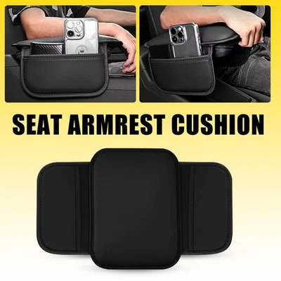 Cojín protector almohadilla de almacenamiento para reposabrazos de asiento de cuero para accesorios interiores de coche Foto 1 de 4