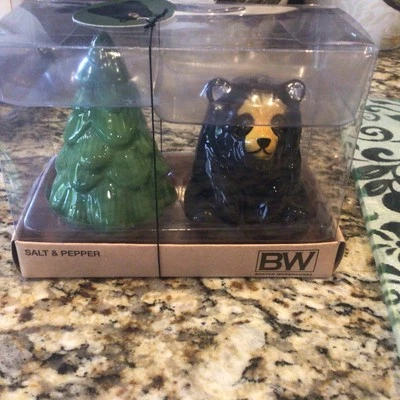 Boston Warehouse солонки и перечницы для медведей и сосен НОВЫЕ - Изображение 1 из 2