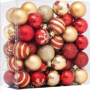 50Pcs Christmas Balls 4Cm / 1.6" Christmas Tree Hanging Ornaments Xmas Ball Deco - Picture 1 of 12