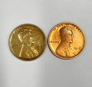 1913-P + 1917-P Lincoln Wheat Penny Small One Cent 1C US Coins BETTER DATES! - Picture 1 of 2