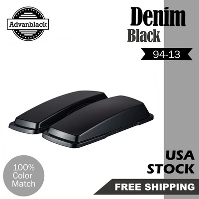 Denim Black Saddlebag Lid Cover for Harley Davidson Road Electra Glide 94-13 - Image 1 of 4