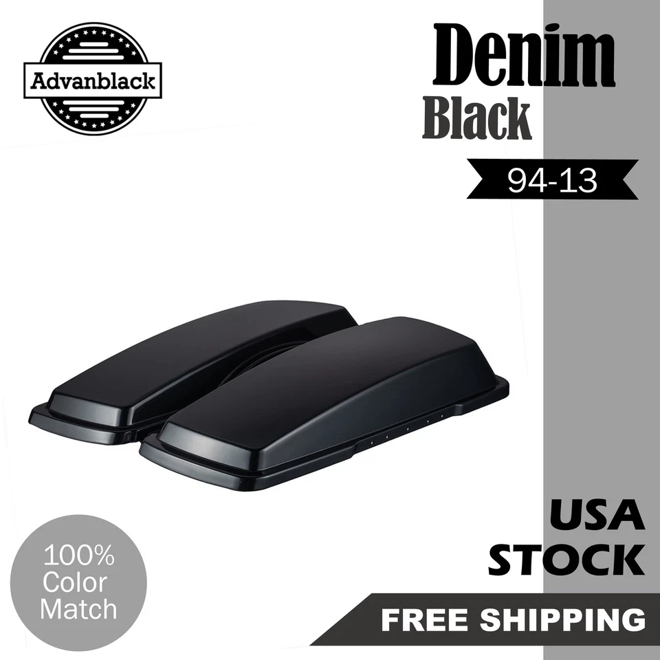 Capa de alforje denim preta para Harley Davidson Road Electra Glide 94-13 - Imagem 1 de 4