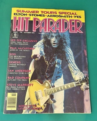 Oct 1976 Hit Parader No. 147 Zep Jimmy Page Cover McCartney, Kiss, Genesis-More - Image 1 of 4