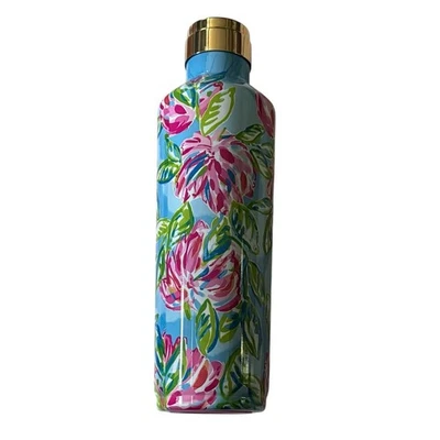 Botella de agua de acero inoxidable Lilly Pulitzer cantimplora totalmente floreciente floral LEER Foto 1 de 4