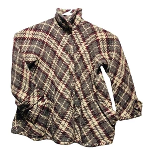 80s Ungaro Paris Italian Plaid Wool Statement Coat Grunge Avant Garde Artsy OS - Bild 1 von 13