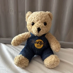 Vintage 70-80's ? Hard Rock Cafe Teddy Bear Stuffed Plush Toy 8" Black Shirt - Picture 1 of 2