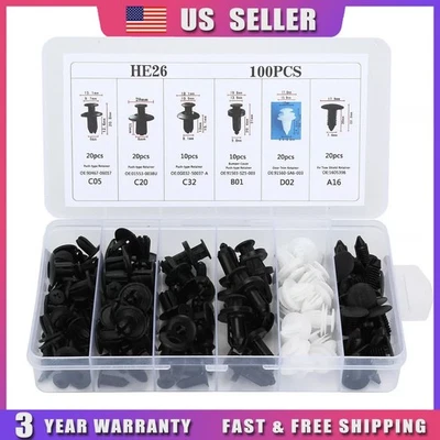 Kit de sujetador de fijación 100X Clip de retención para Hyundai parachoques guardabarros forro tipo empuje Foto 1 de 4